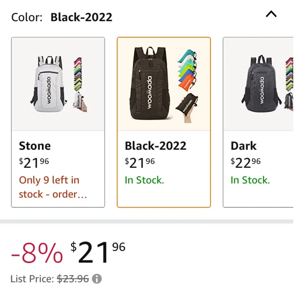 NEW WOOMADA Ultra Lightweight Backpack
